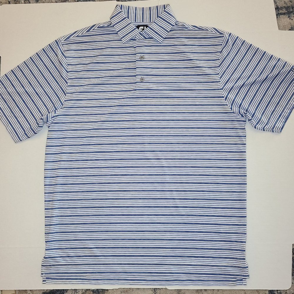 FootJoy Golf Polo Shirt Large Striped Short Sleeve
